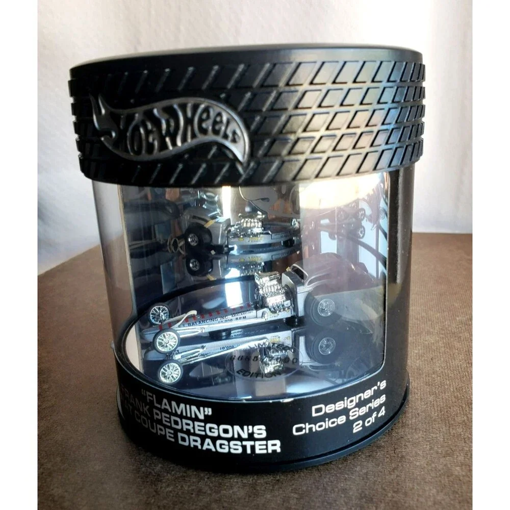 SHOWCASE HOT WHEELS DESIGNER'S FIAT Silver COUPE DRAGSTER FLAMIN FRANK PEDREGON